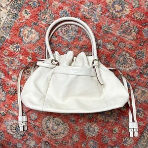 Kate Spade White Shoulder Bag with Structured Design